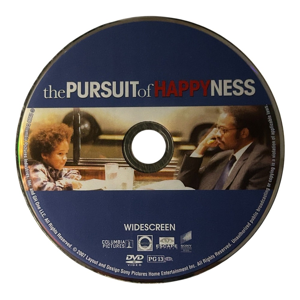 The Pursuit of Happyness DVD Disc Only Will Smith Inspirational Drama Tested - Picture 2 of 3